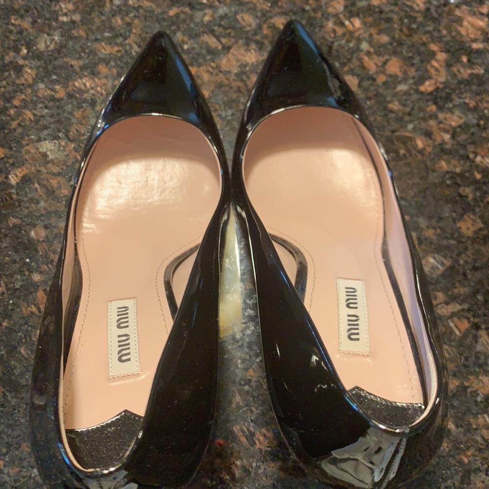 Miu Miu Glitter Sole Patent Pointed-Toe Pump Sz 39 - image 2